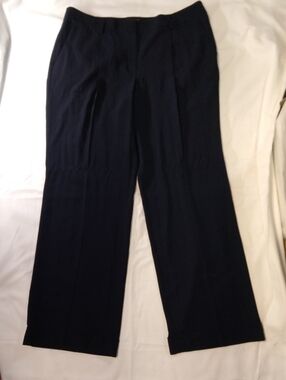 Jones New York Black Cuffed Wide-Leg Dress Pants 12